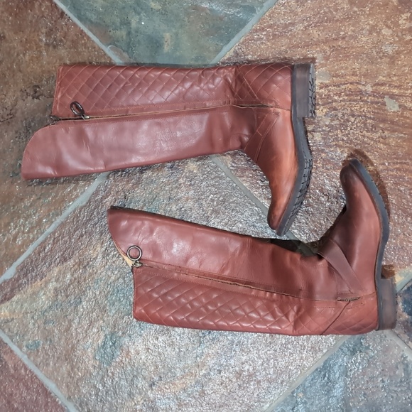 Justins Women’s Riding Boots | 100% Brown Leather | Quilted | Size 7B - Picture 2 of 11
